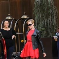 Evan Rachel Wood is seen leaving her Manhattan hotel in a chic red dress | Picture 95380
